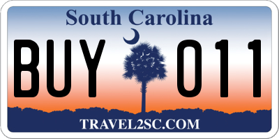 SC license plate BUY011