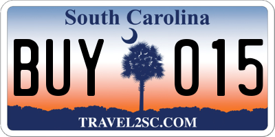 SC license plate BUY015
