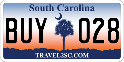 SC license plate BUY028