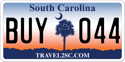 SC license plate BUY044