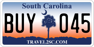 SC license plate BUY045