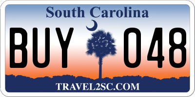 SC license plate BUY048