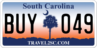 SC license plate BUY049
