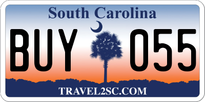 SC license plate BUY055