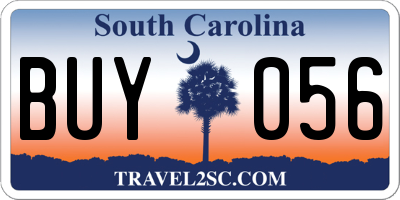 SC license plate BUY056