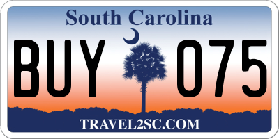SC license plate BUY075