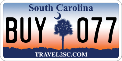 SC license plate BUY077