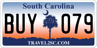 SC license plate BUY079