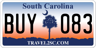 SC license plate BUY083