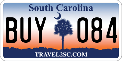 SC license plate BUY084
