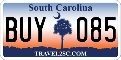 SC license plate BUY085