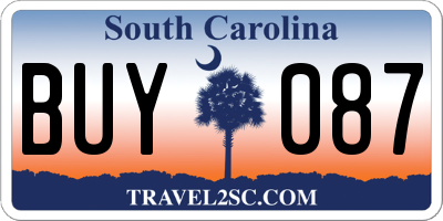 SC license plate BUY087