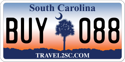 SC license plate BUY088