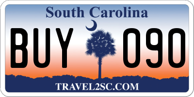 SC license plate BUY090