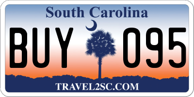 SC license plate BUY095