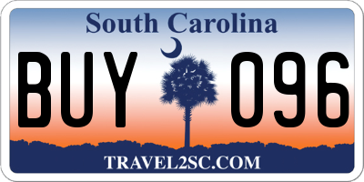 SC license plate BUY096