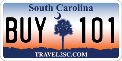 SC license plate BUY101