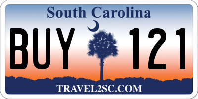 SC license plate BUY121