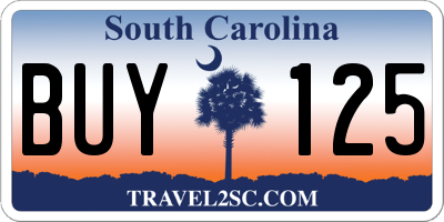 SC license plate BUY125