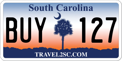 SC license plate BUY127