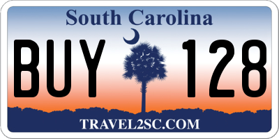 SC license plate BUY128