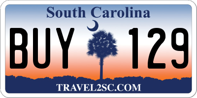 SC license plate BUY129