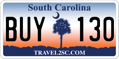SC license plate BUY130