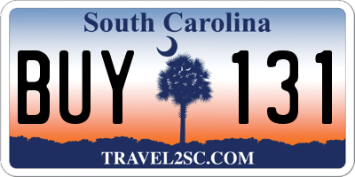 SC license plate BUY131