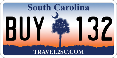 SC license plate BUY132