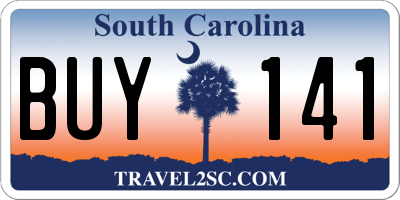 SC license plate BUY141