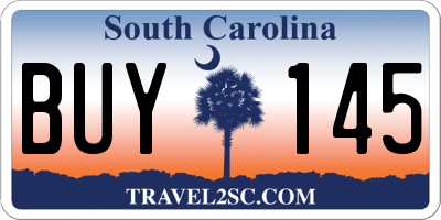 SC license plate BUY145