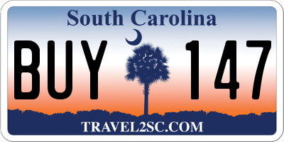 SC license plate BUY147