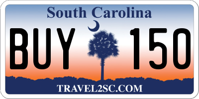 SC license plate BUY150