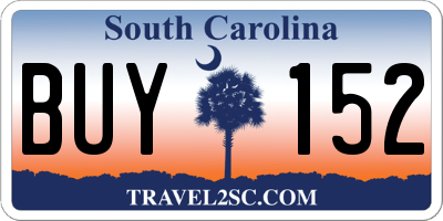 SC license plate BUY152