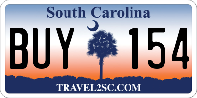 SC license plate BUY154