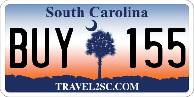 SC license plate BUY155