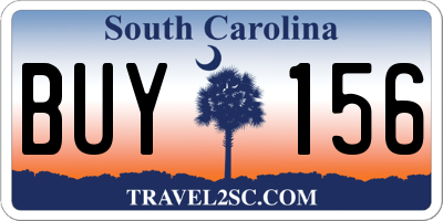 SC license plate BUY156