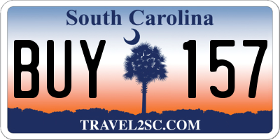 SC license plate BUY157