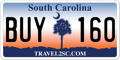 SC license plate BUY160