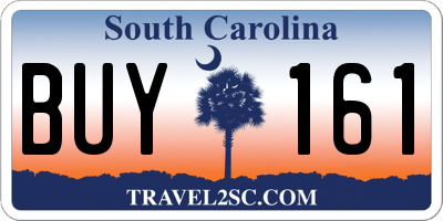 SC license plate BUY161