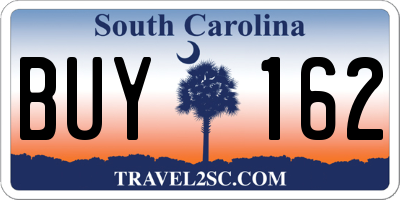 SC license plate BUY162