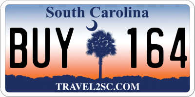 SC license plate BUY164