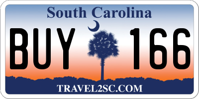 SC license plate BUY166