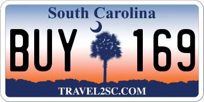 SC license plate BUY169