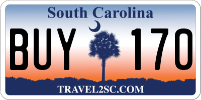 SC license plate BUY170