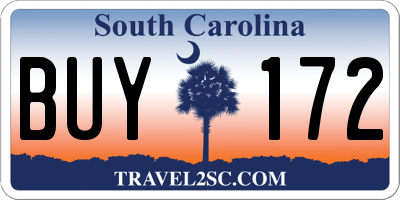 SC license plate BUY172