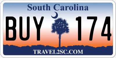 SC license plate BUY174