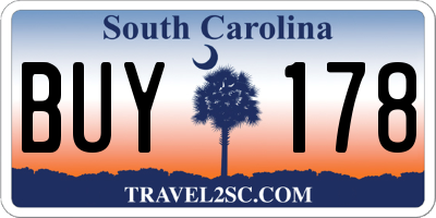 SC license plate BUY178