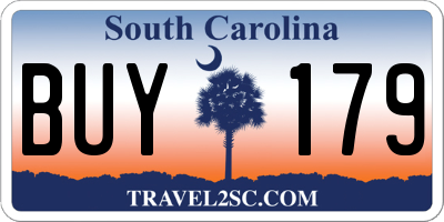 SC license plate BUY179