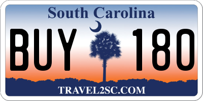 SC license plate BUY180